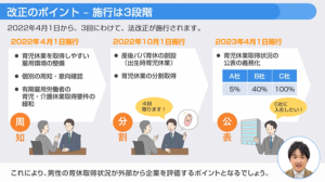 男性育休にかかわる法改正のポイント